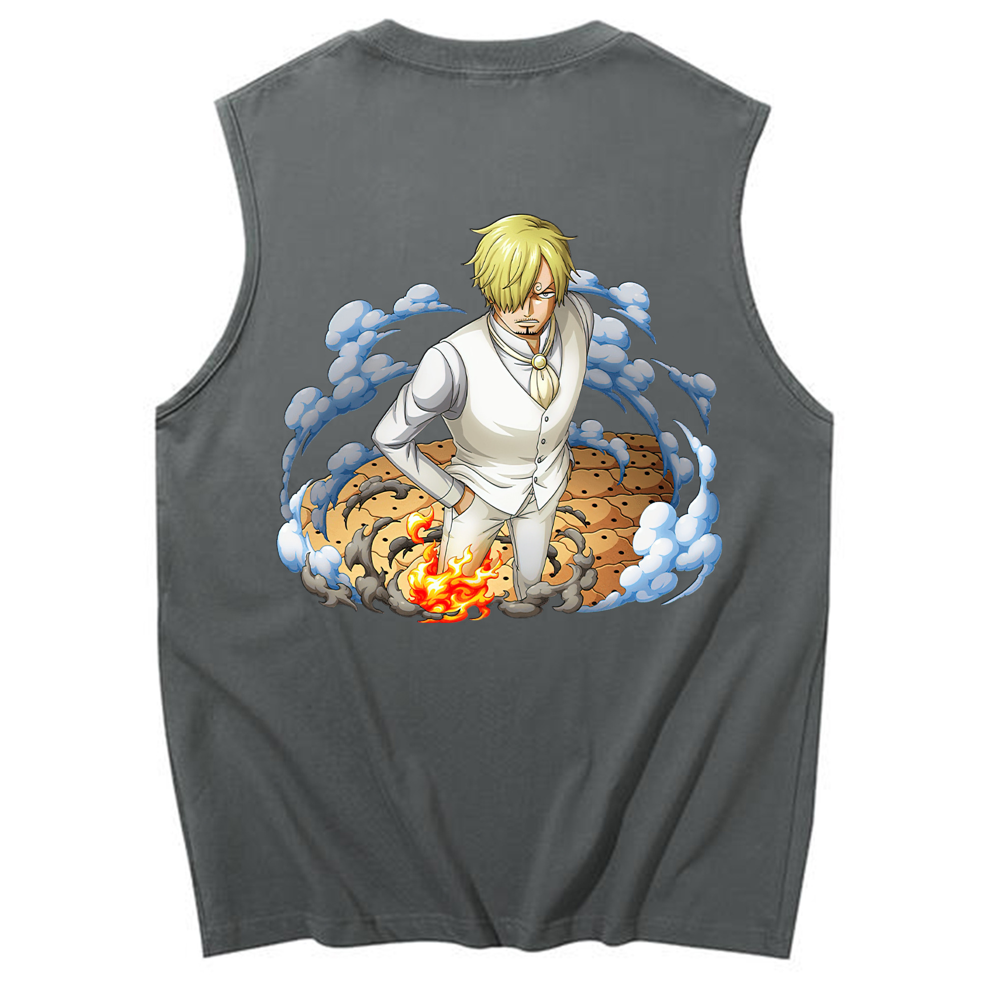 （画像用） ワンピース サンジ ONE PIECE Sanji コットン100％タンクトップ（背面プリント）